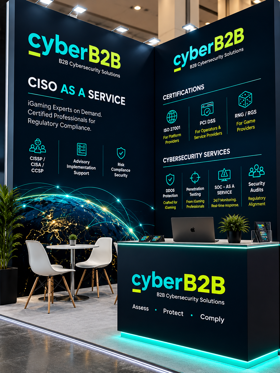 CyberB2B exhibition stand at SBC Summit Lisbon 2026